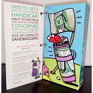 Golf Voodoo Kit Handbook, Voodoo Doll and Flag Stick Pins Gag Gift Set NEW